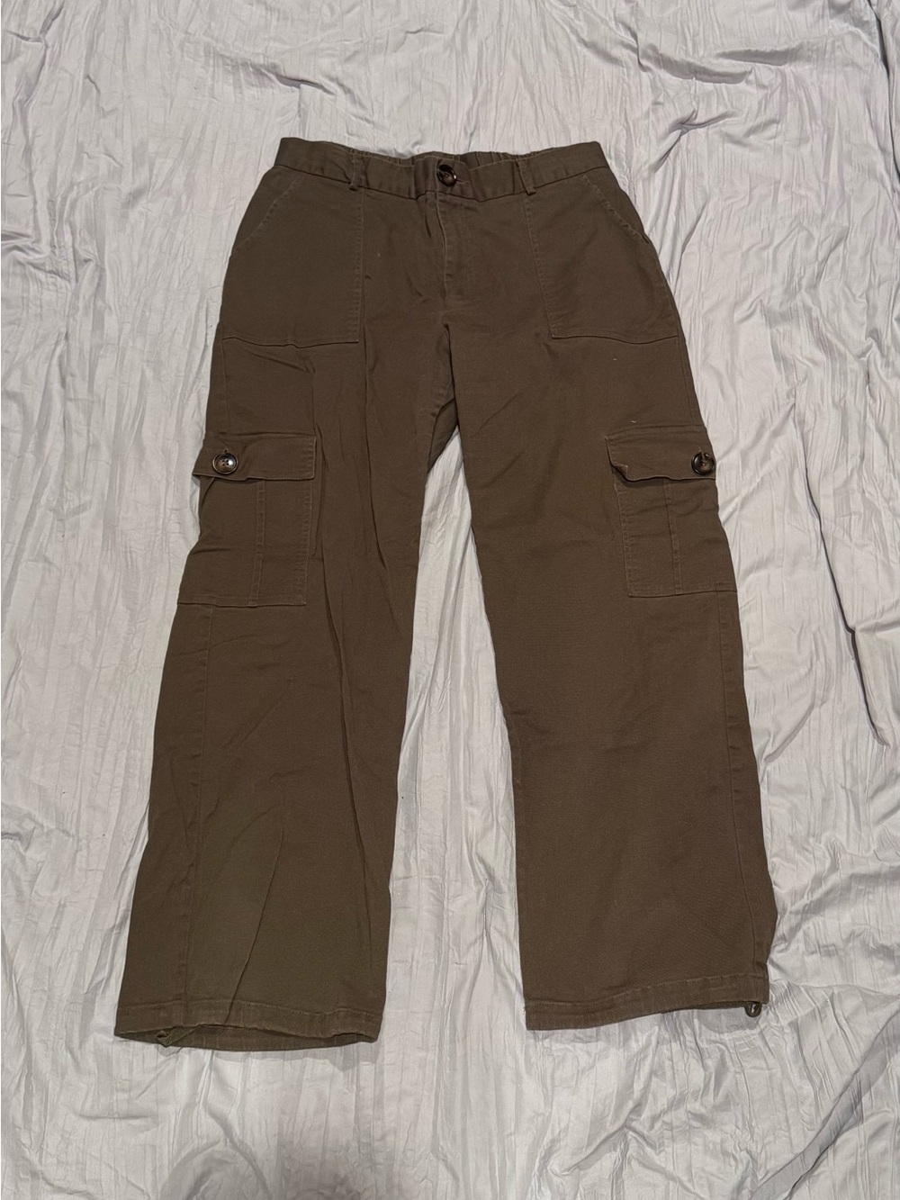 Women's Brown Cotton Cargo Pants